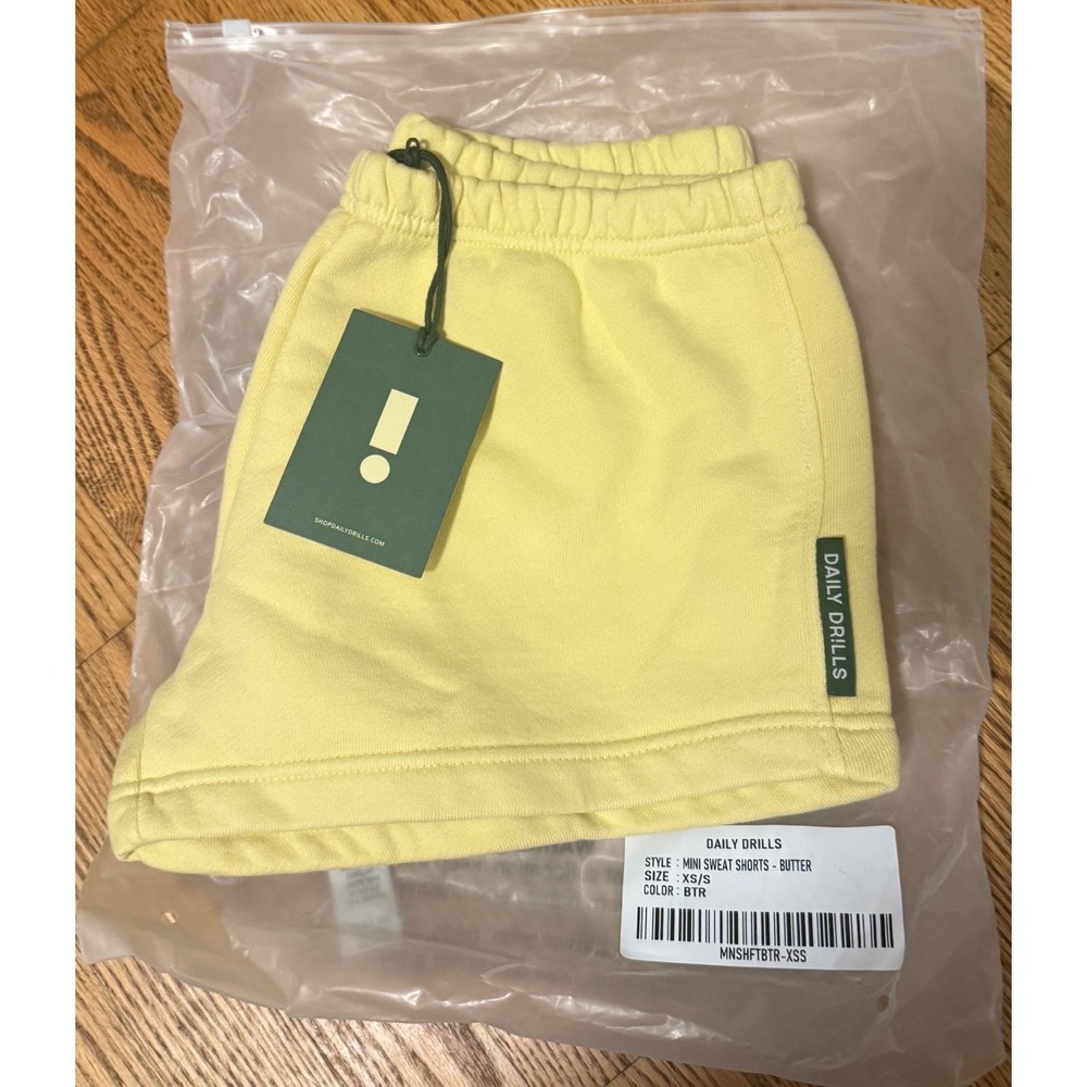 Daily Drills Mini Sweat Shorts Size XS/S Butter NWT